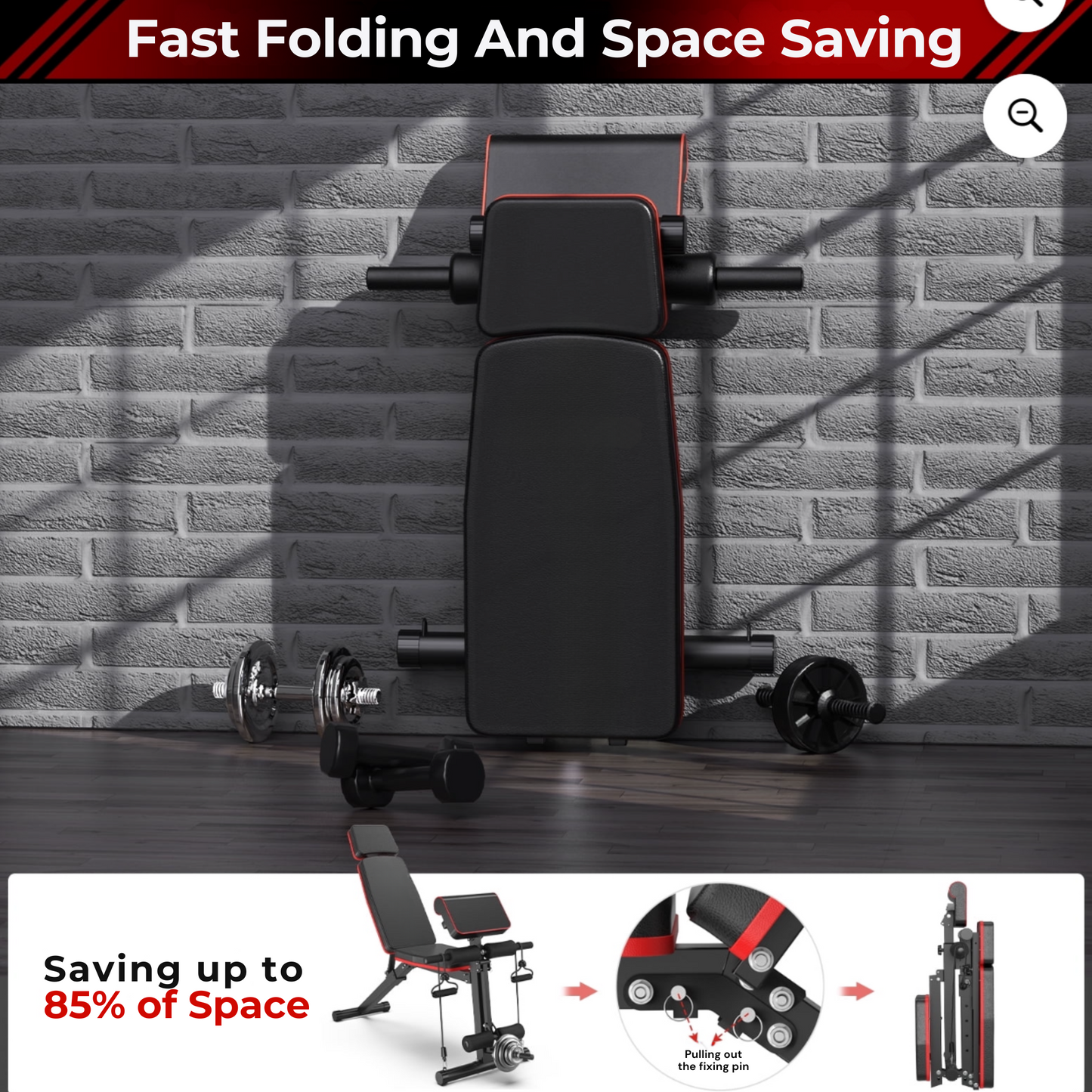 Soleste™ Pro Adjustable Weight Bench – 7-Position Foldable Bench with Preacher Pad & 770lb Capacity