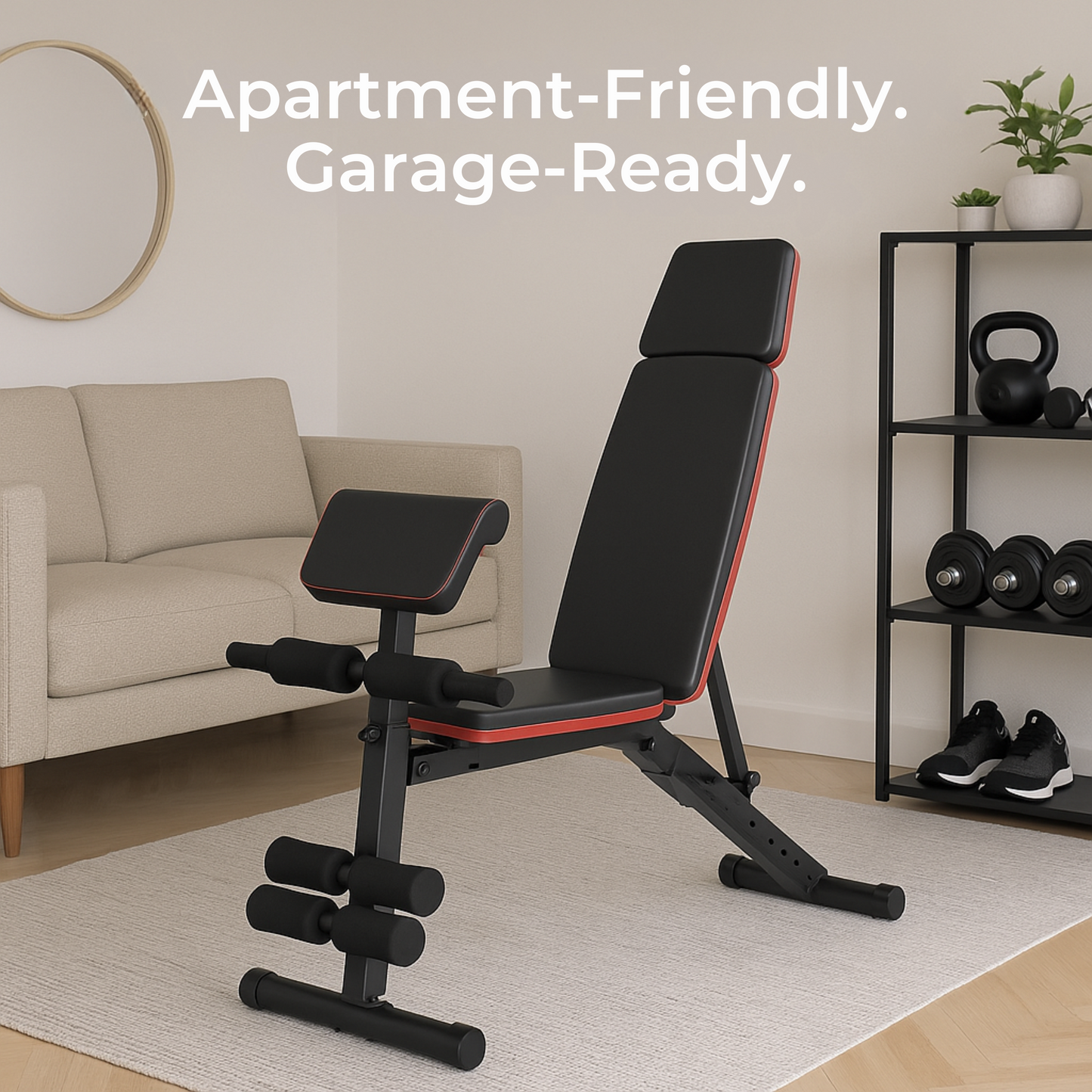 Soleste™ Pro Adjustable Weight Bench – 7-Position Foldable Bench with Preacher Pad & 770lb Capacity