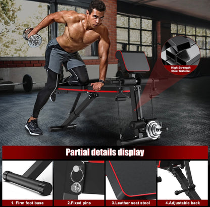 Soleste™ Pro Adjustable Weight Bench – 7-Position Foldable Bench with Preacher Pad & 770lb Capacity