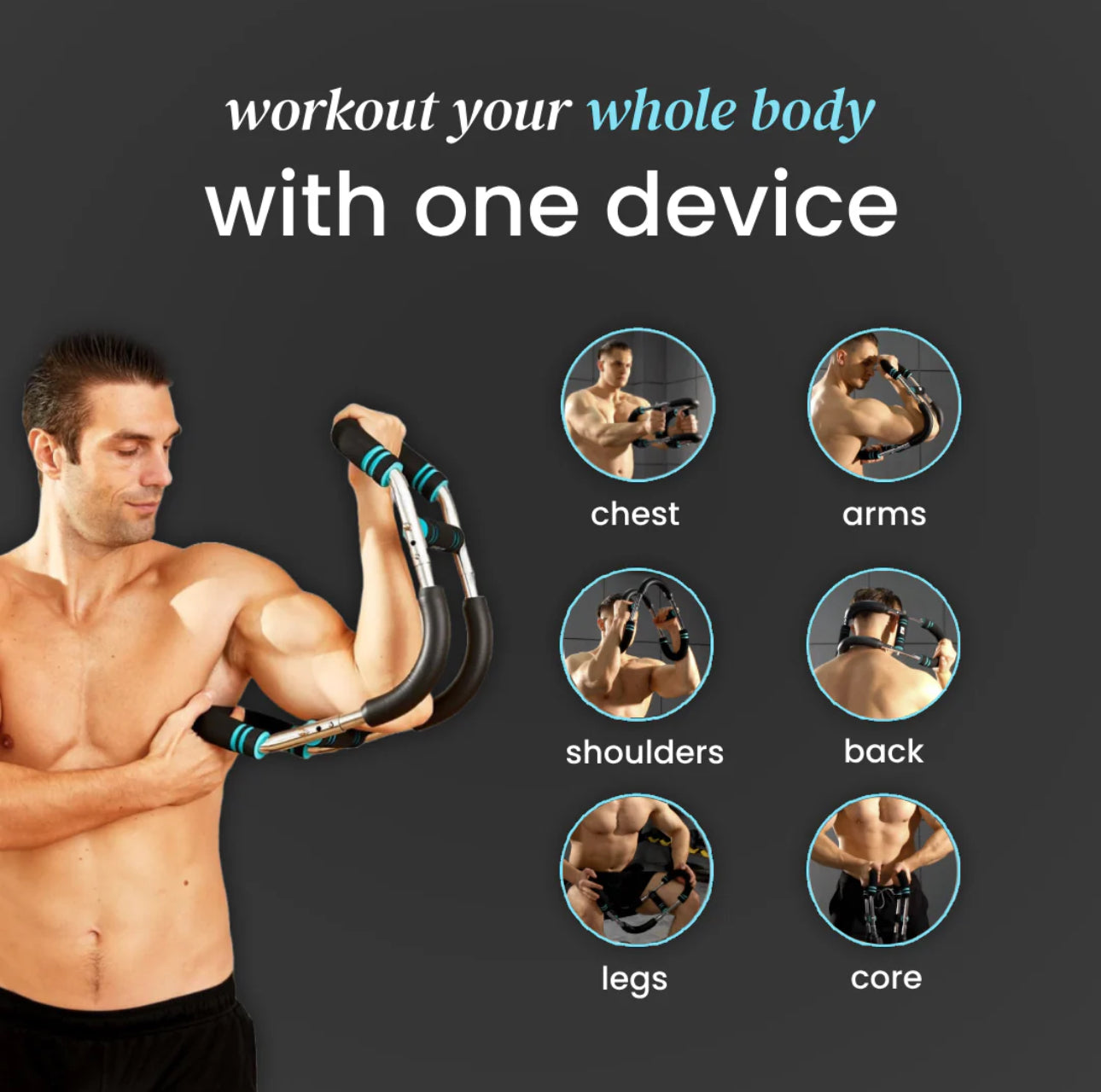 Soleste™ Adjustable Power-Twister — 60–110lb Arm & Chest Expander